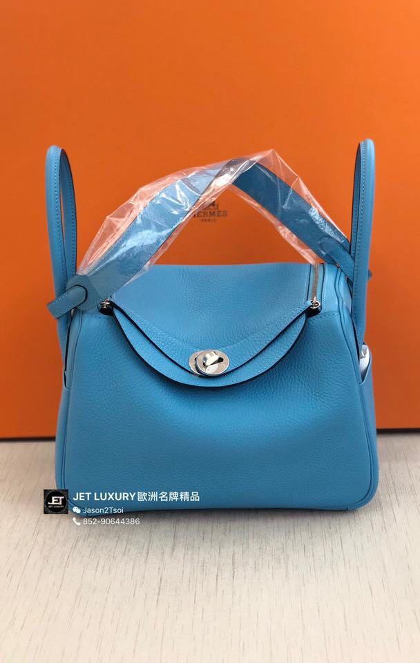 Hermes Lindy 26 Taurillon Clemence Blue Du Nord