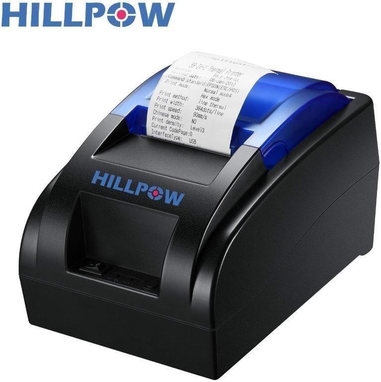 HILLPOW POS Printers, 58MM Thermal Receipt Printer High Speed Printing ...