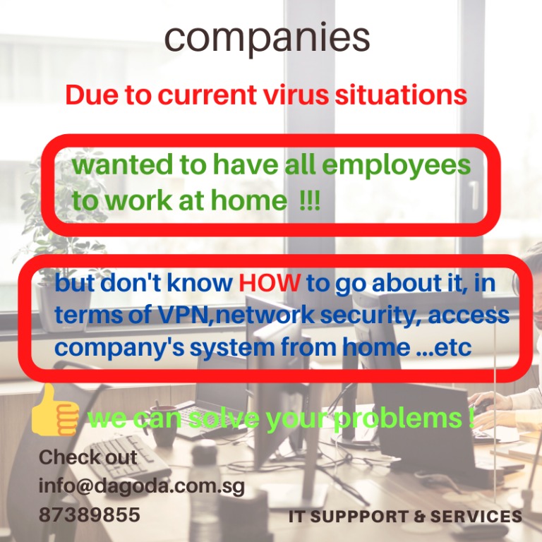 IT support & maintenance for companies wanted to work at home