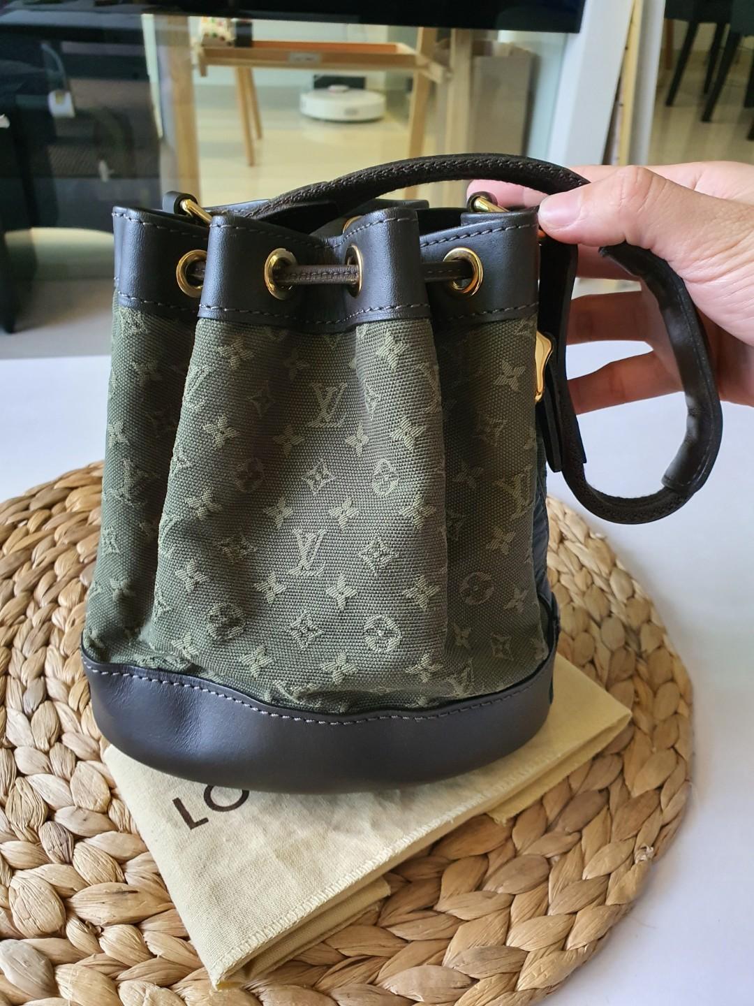 Louis Vuitton green denim mini bucket