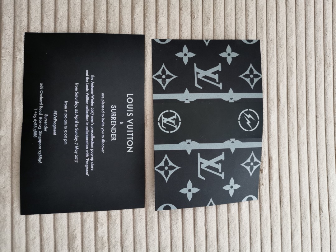 Louis Vuitton x Fragment event invitation cards, Men's Fashion, Watches