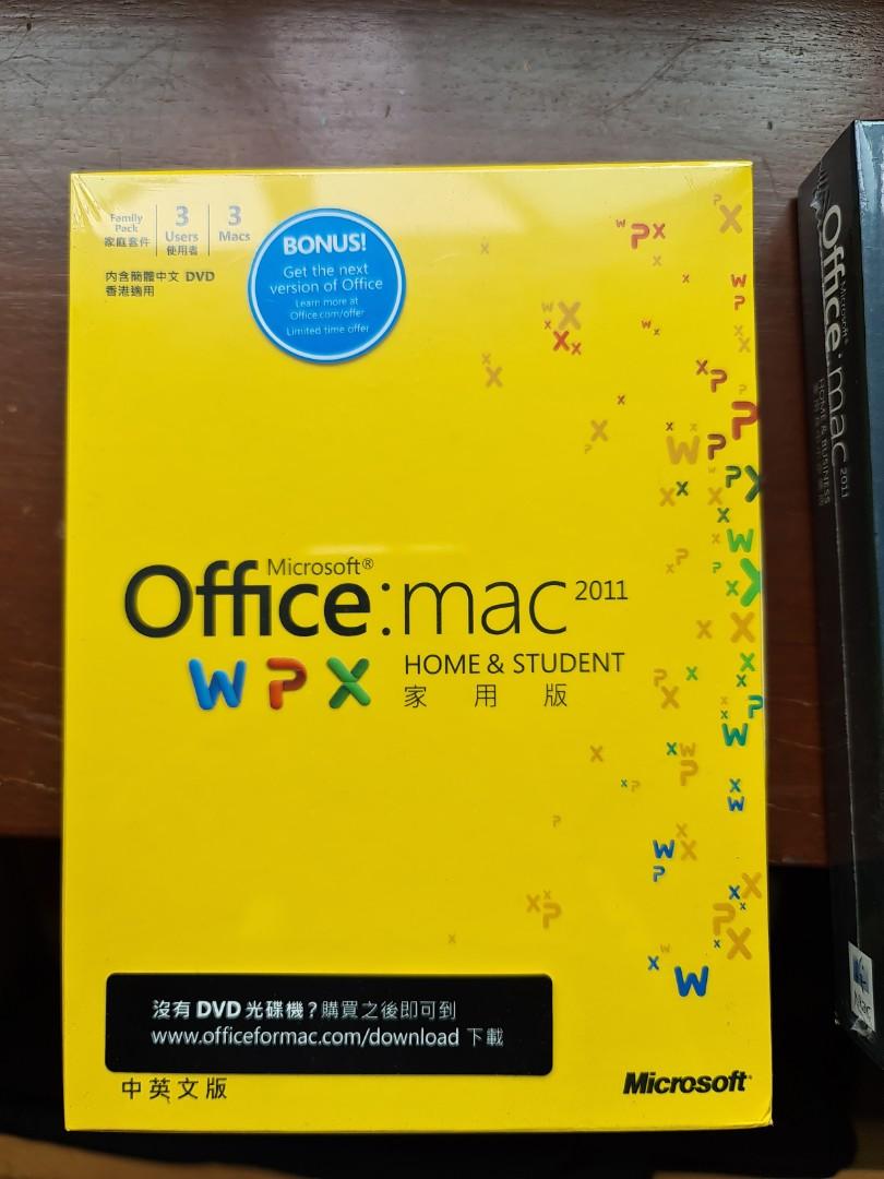 Microsoft Office Mac version 2011 (Category: Software) located in Singapore. Submitted by vquah2013.1 (Listing ID 284099199, Image 2). Description: One brand new Office Mac 2011 Home Student edition for 3 users/3 Macs and one Office Mac 2011 Home and Business edition for 1 user/2 Macs. SGD 150 each. They both come with DVD..