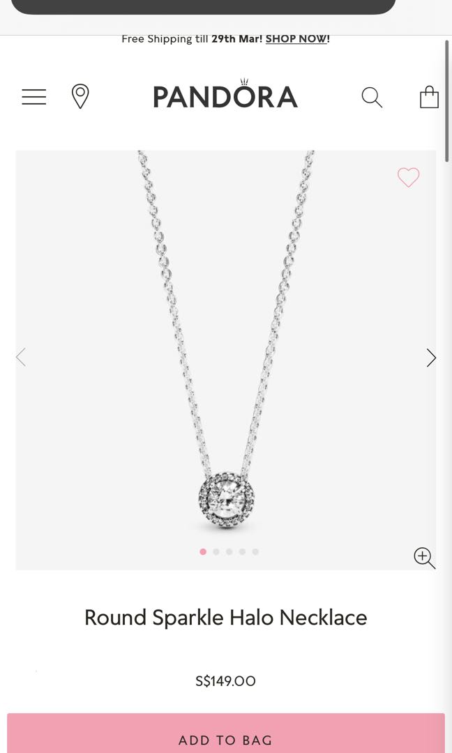 Pandora round shop halo necklace