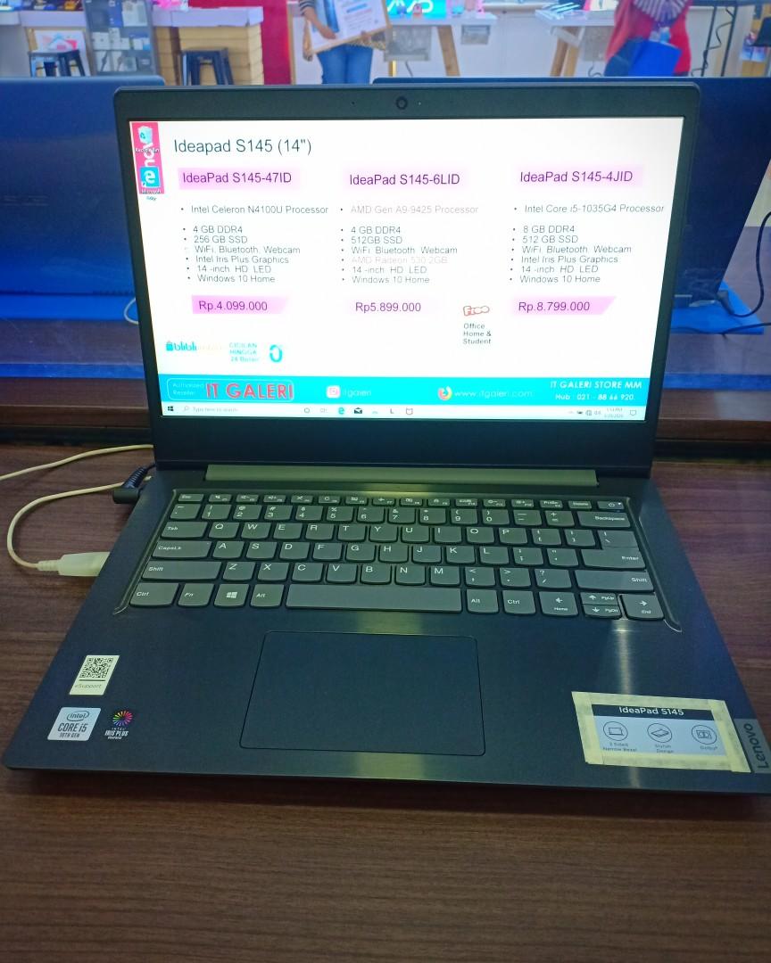 Promo Kredit Laptop Lenovo Ideapad S145 Intel Celeron N4100u Free 1xcicilan Elektronik Lainnya Di Carousell