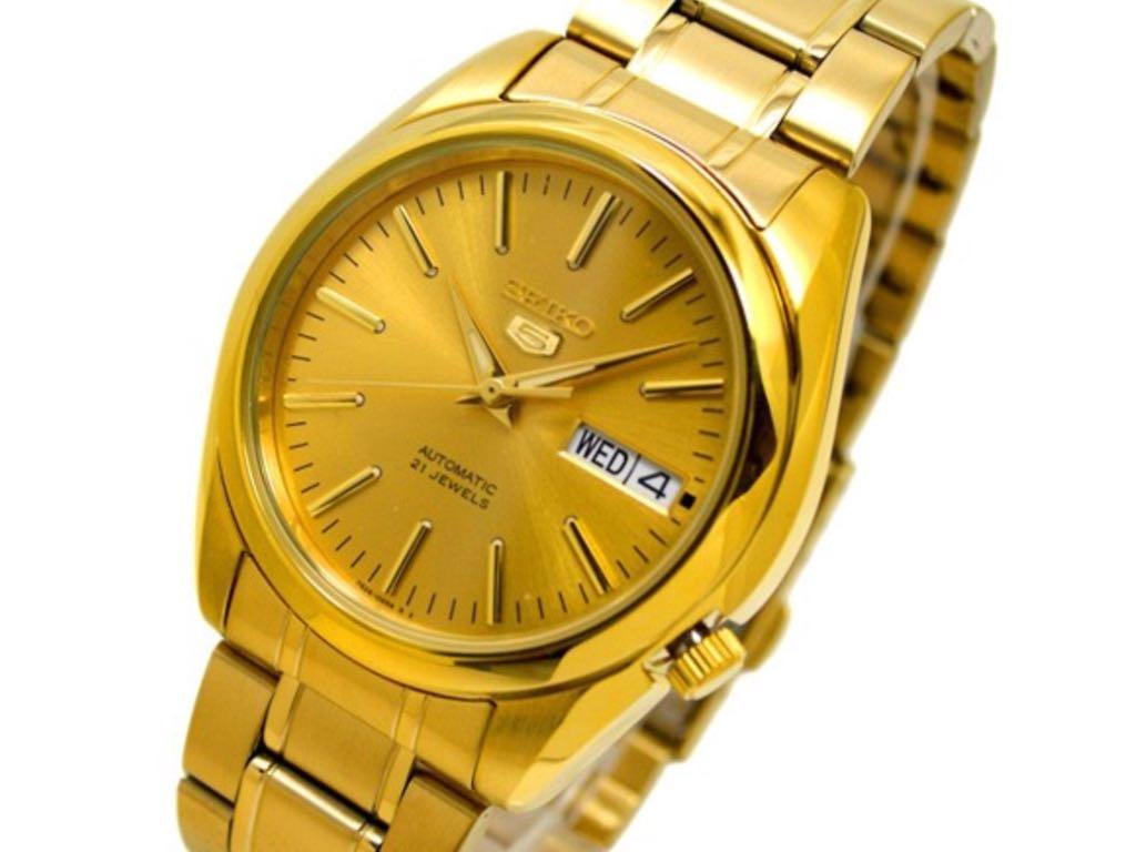 Seiko 5 SNKL48 Gold Tone Automatic Watch SNKL48K1 Brand New, Men's ...