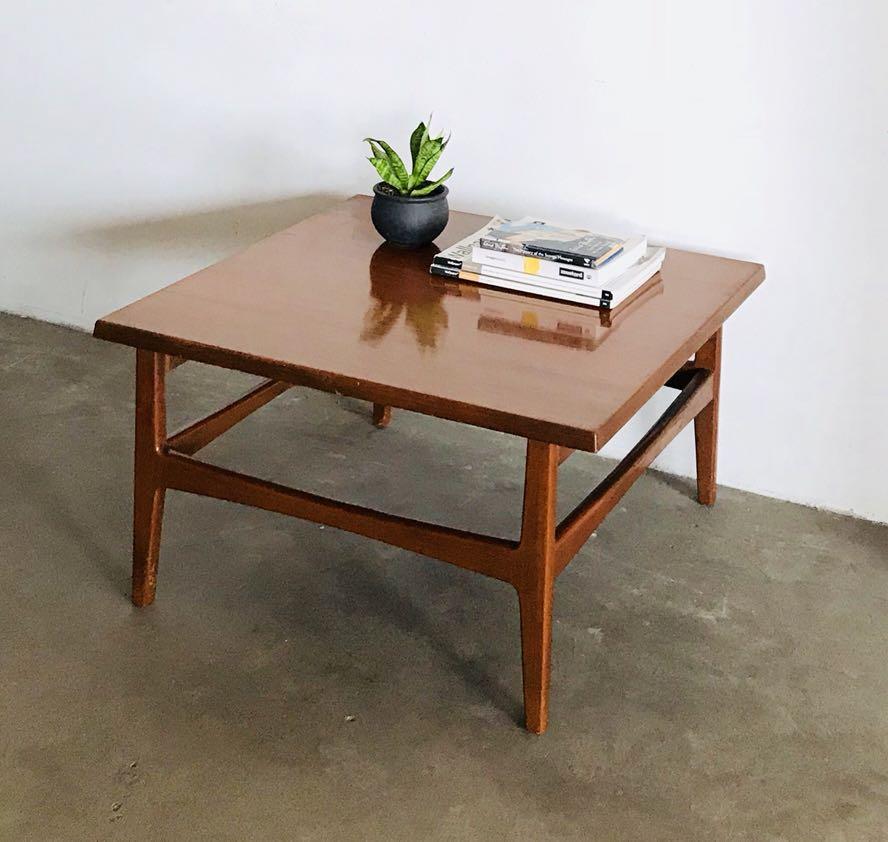 Vintage Teak Coffee Table Square Vintage Collectibles Vintage Collectibles On Carousell