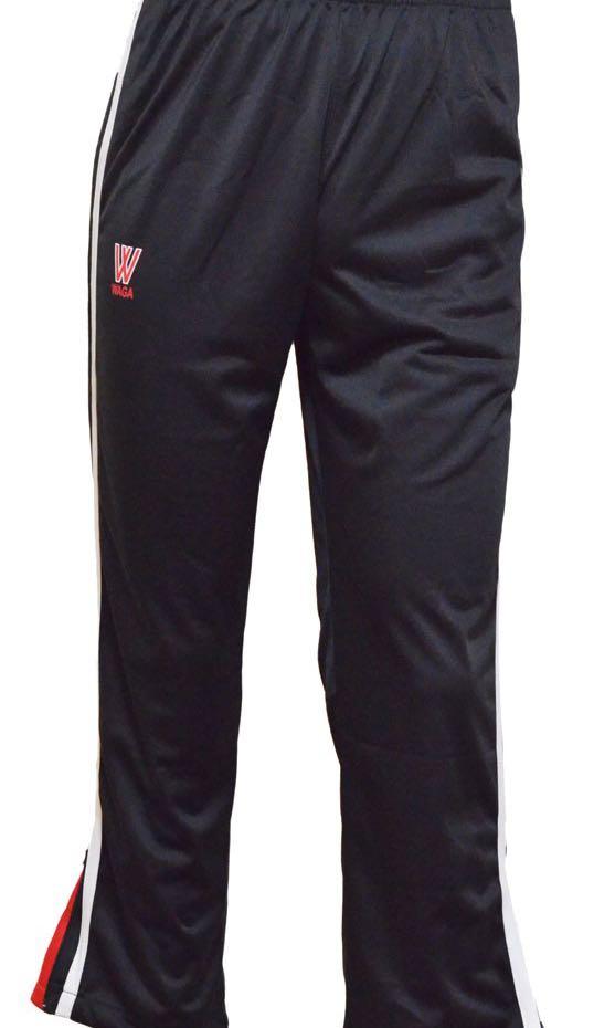 track pants with zip at bottom