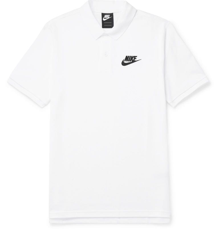 white nike collared shirt