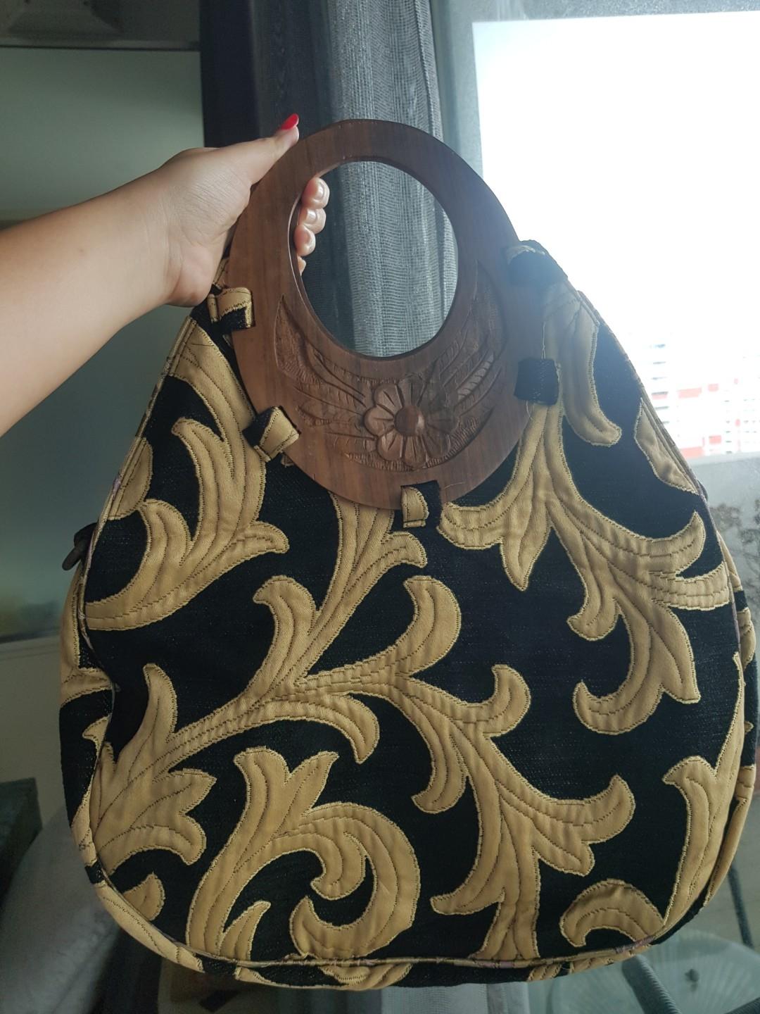 Wooden outlet handbag zara