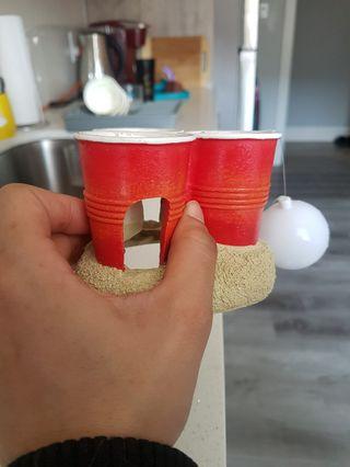 Aquarium Ornament/Decoration: Fish Hide Home, Beer Pong Cups with Floating Ball