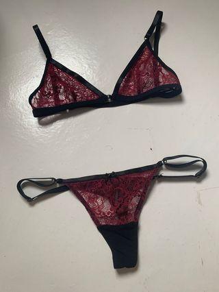 Light Brown Semi Sheer Lace Panties Bikini Floral Round Sheer Design Size 7