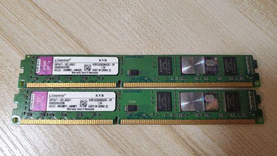 RAM kingston kvr133303n9/2G -sp 2GB 兩條