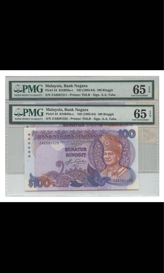2 Pcs Malaysia Rm100 Year 1983 84 65epq 300 Each Vintage Collectibles Currency On Carousell