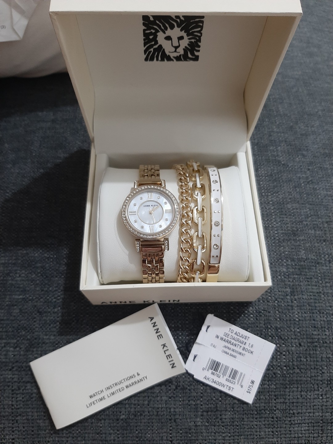 Original Anne Klein Watch and Bracelet Set Women s Fashion