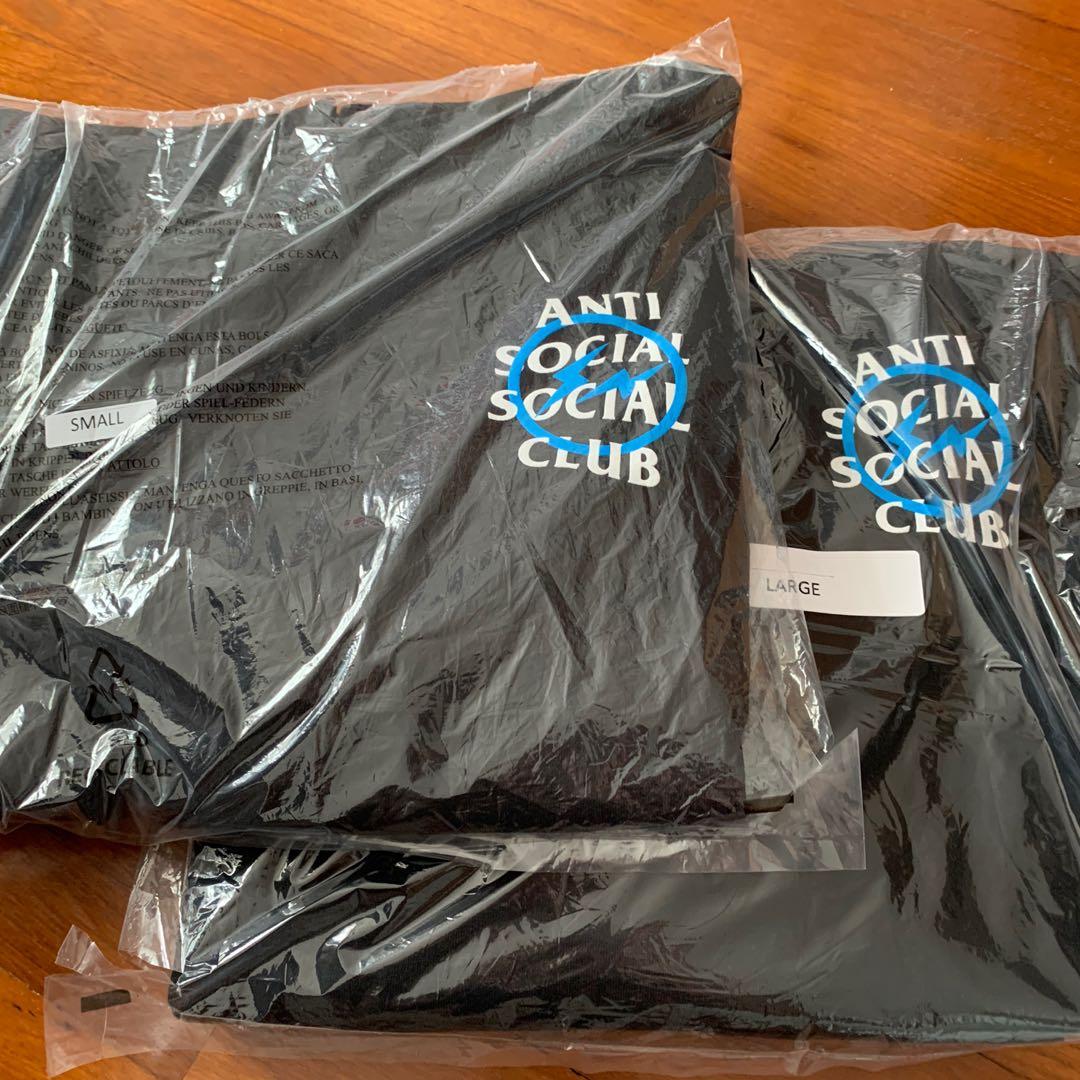Anti social social club x best sale fragment blue bolt hoodie black