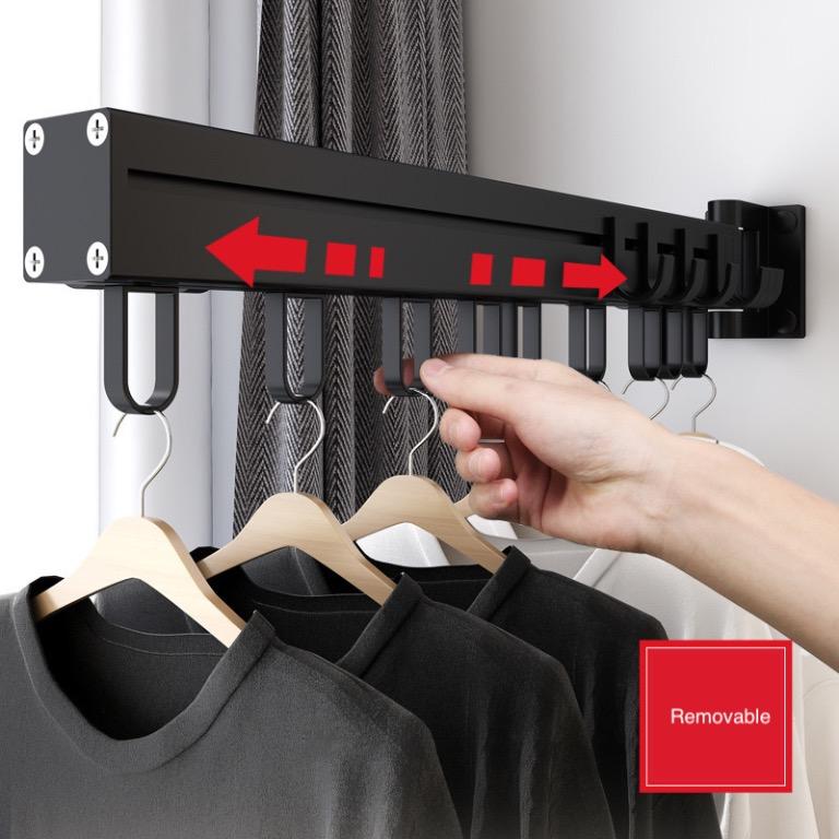 Folding Space Saving Clothes Hangers With Hook Wall Mounted Clothes Drying Rack Home Appliances Cleaning Laundry On Carousell
