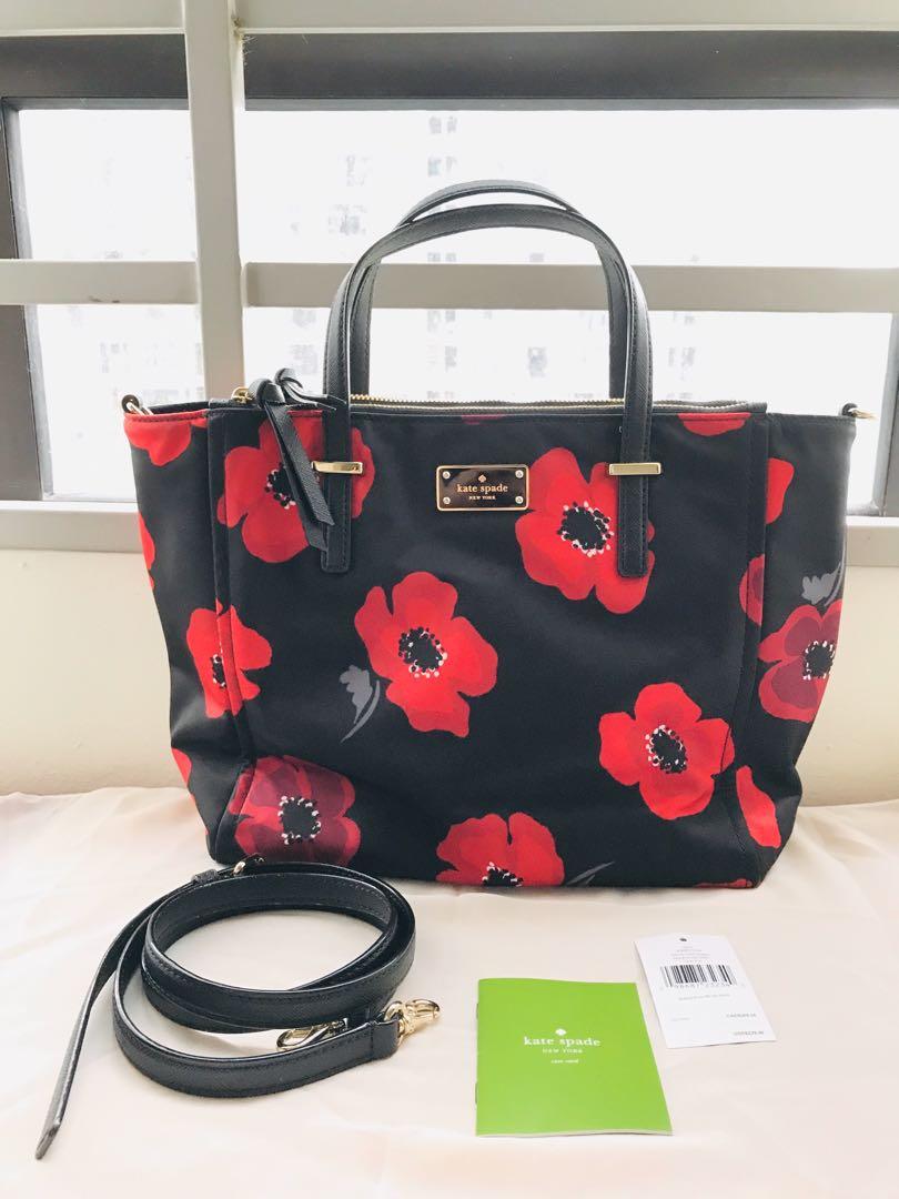 Kate Spade Alyse Wilson Road Poppy Floral Black Sling Satchel Bag, Women's  Fashion, Bags & Wallets, Purses & Pouches on Carousell