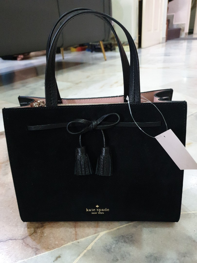 Kate spade black suede purse online