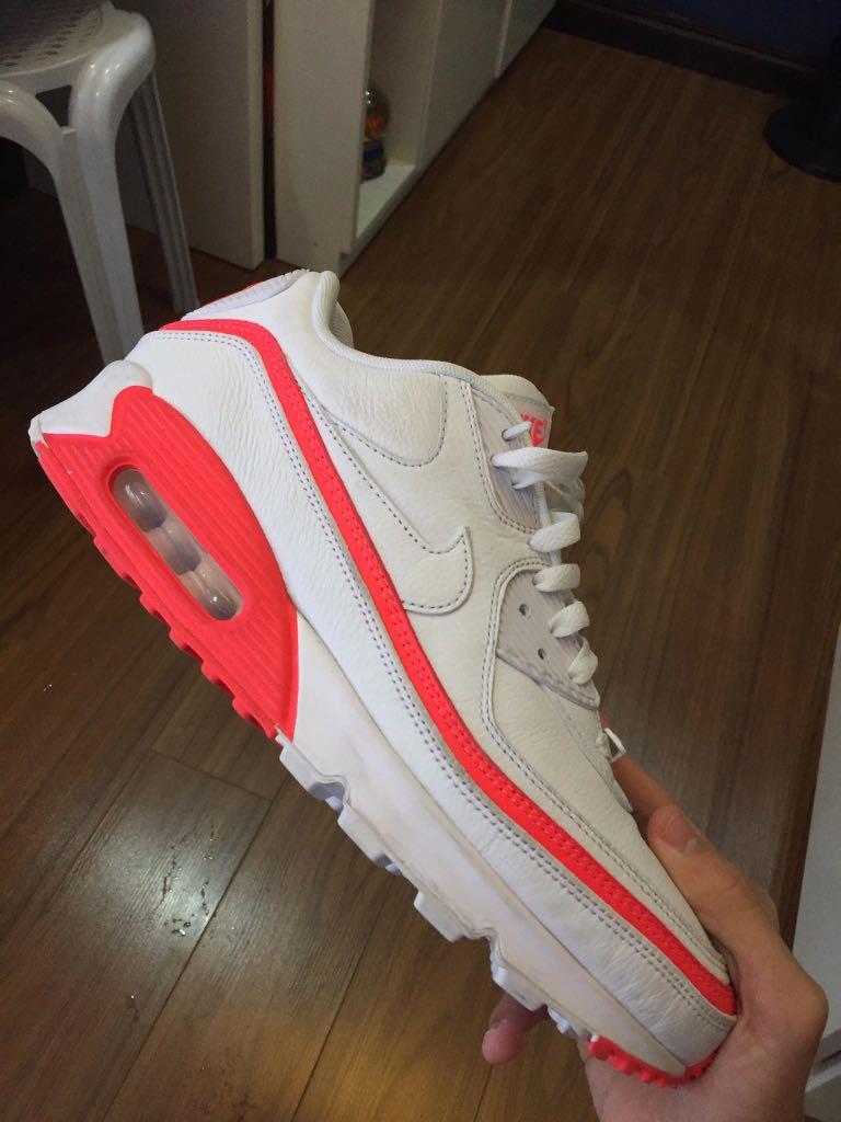 air max 90 undefeated white solar red