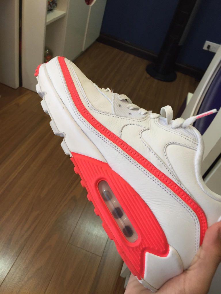 air max 90 undefeated white solar red