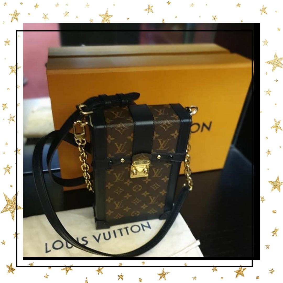 Original LV Vertical Trunk Pochette Monogram Canvas, Luxury, Bags & Wallets  on Carousell