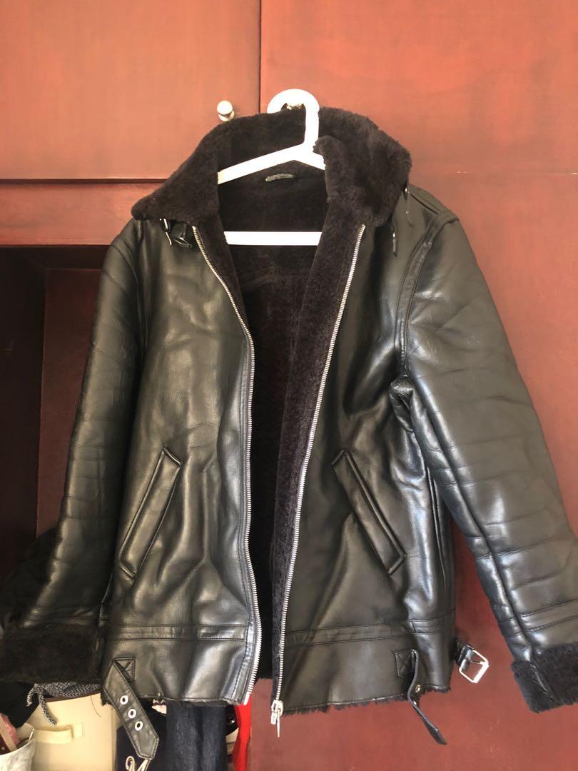 zara men's jackets leather