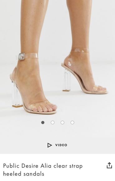Public desire alia clear strap heeled sandals sale