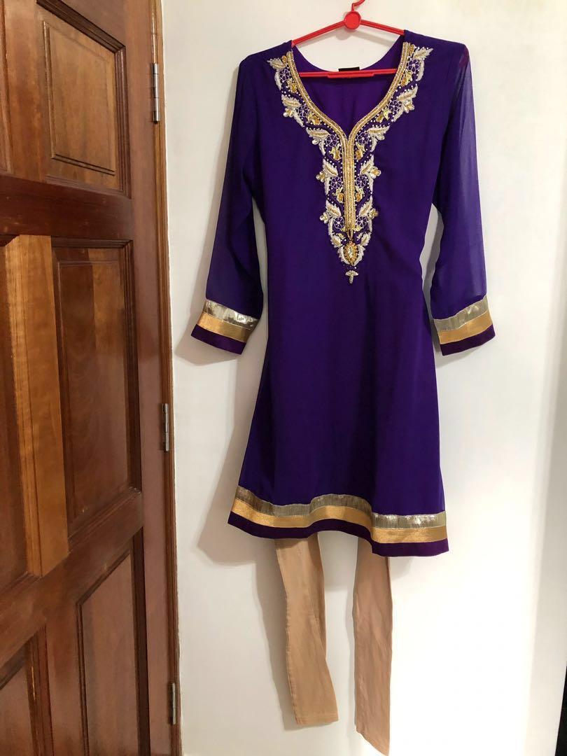 Purple and clearance gold indian dress