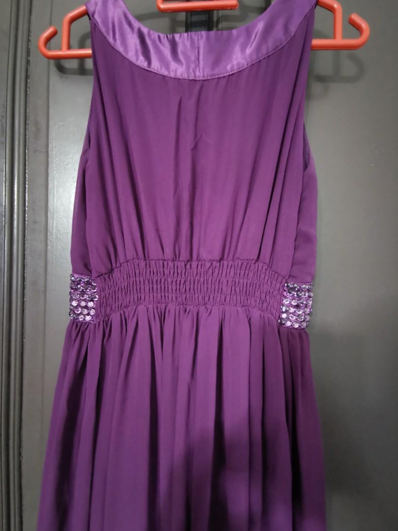 Purple dinner gown, Women's Fashion, Dresses & Sets, Evening dresses ...