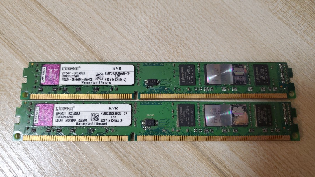 RAM kingston kvr133303n9/2G -sp 2GB 兩條