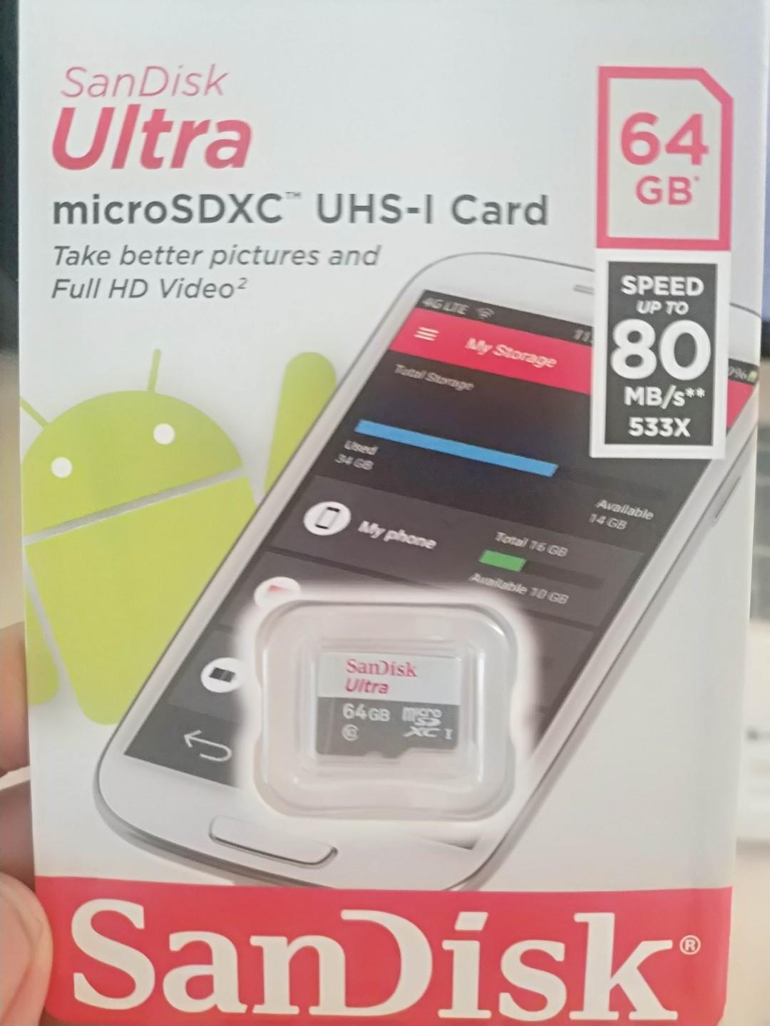 SanDisk Ultra microSDXC UHS-I Card Class 10 Fast SD Memory Card (Category: Memory & SD Cards) located in Manila. Submitted by colgatetester11 (Listing ID 284326542, Image 1). Description: 512MB - Php99.00 1GB - Php99.00 4GB - Php149.00 (Class 2) 8GB - Php149.00 (Class 4) 16GB - Php249.00 (Class 10) 32GB - Php580.00 (Class 10) 64GB - Php999.00 (Class 10) 100% genuine / Authentic goods Test before buy Note: No package because we pull-out from cellp
