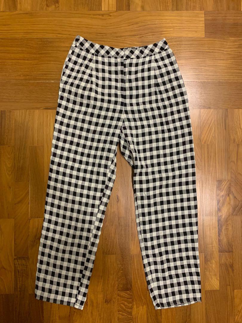 Topshop gingham trousers online