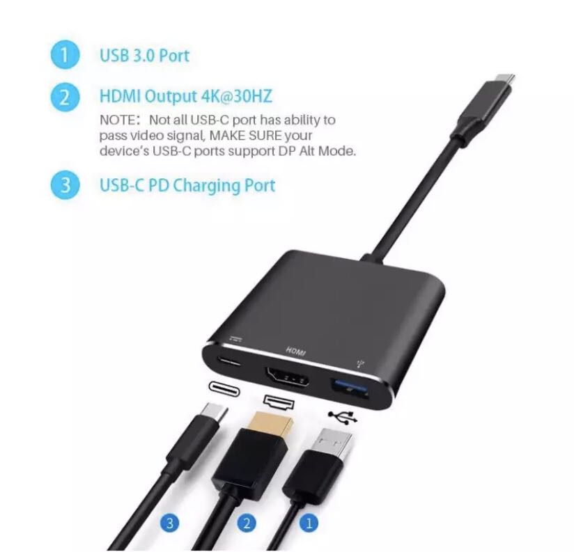 USB C to Multiport Adapter 4K Ultra HD HDMI USB
