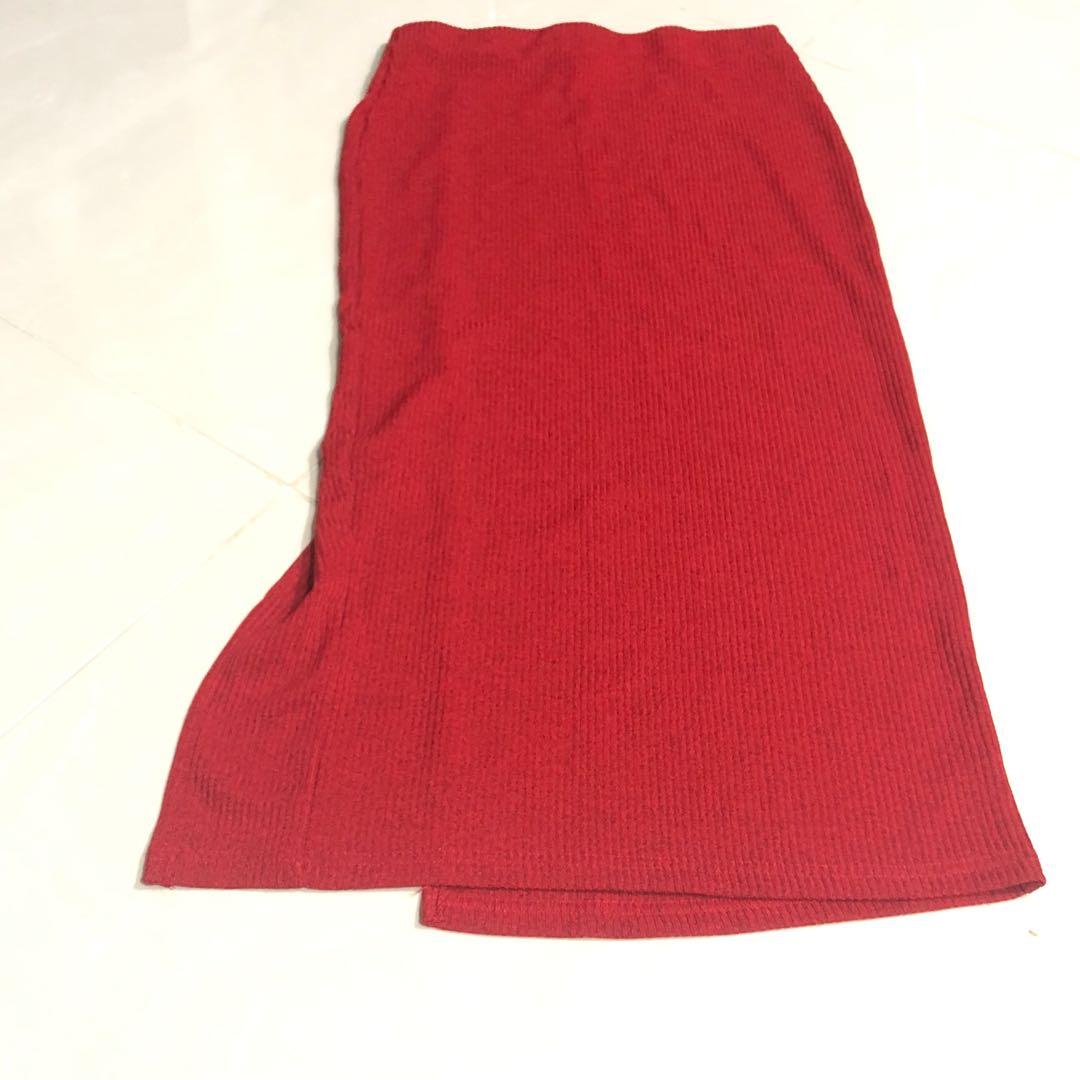 red maxi skirt 20