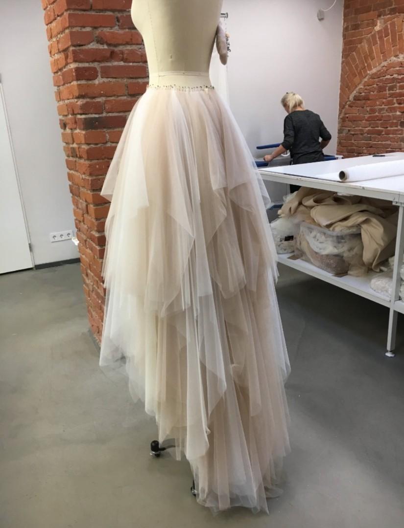 Champagne layered tulle shop skirt
