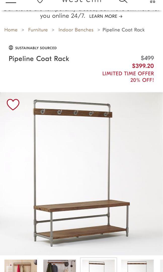 West elm pipeline coat rack best sale