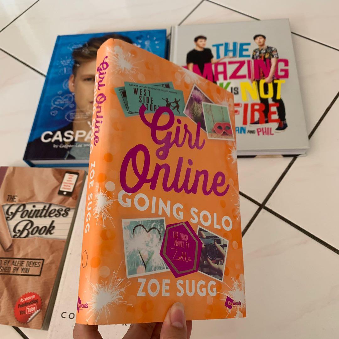 Youtuber Books Caspar Lee The Amazing Book Is Not On Fire Girl Online Zoe Sugg Zoella The Pointless Book Pointless Blog Books Stationery Books On Carousell