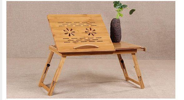 Wooden Portable Folding Bamboo Bed Laptop Table