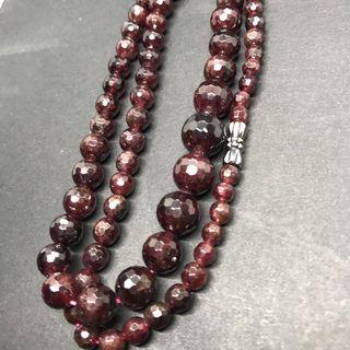 Garnet S925 silver elegant necklace 126cuts  (beads diameter range fr 4.5mm) 石榴石切面项链 126切面（珠子从4.5米到10.7米）