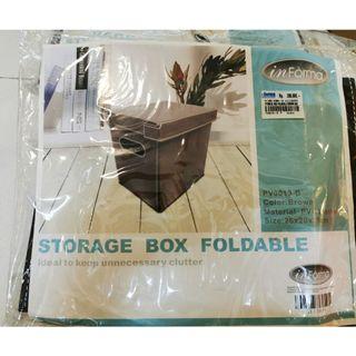 Informa Storage Box Foldable Brown PVC Leather organizer