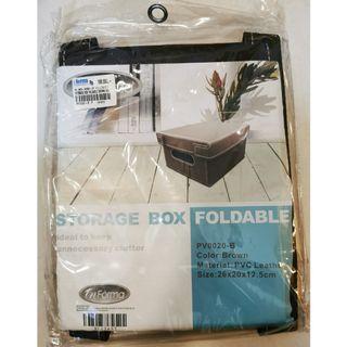 Informa Storage Box Foldable Brown PVC Leather organizer