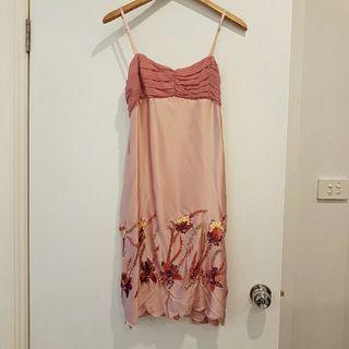 Alannah Hill Silk Sequin Pink Dress Size12