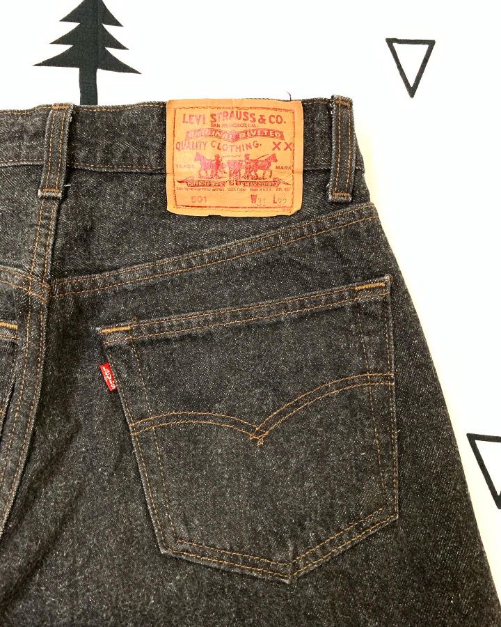 80年代原版LEVI'S 501 黑色美國製古著近全新養褲vintage USA made