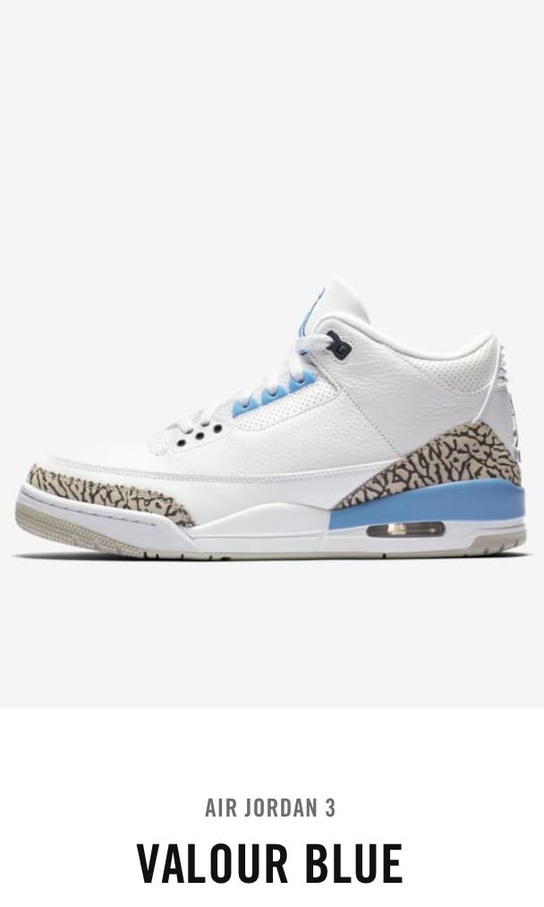 jordan 3 valour blue