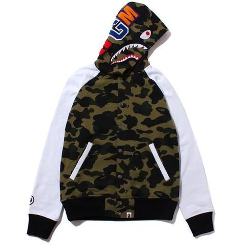 Bape Shark Camo Hoodie, Men's Fashion, Tops & Sets, Hoodies on Carousell