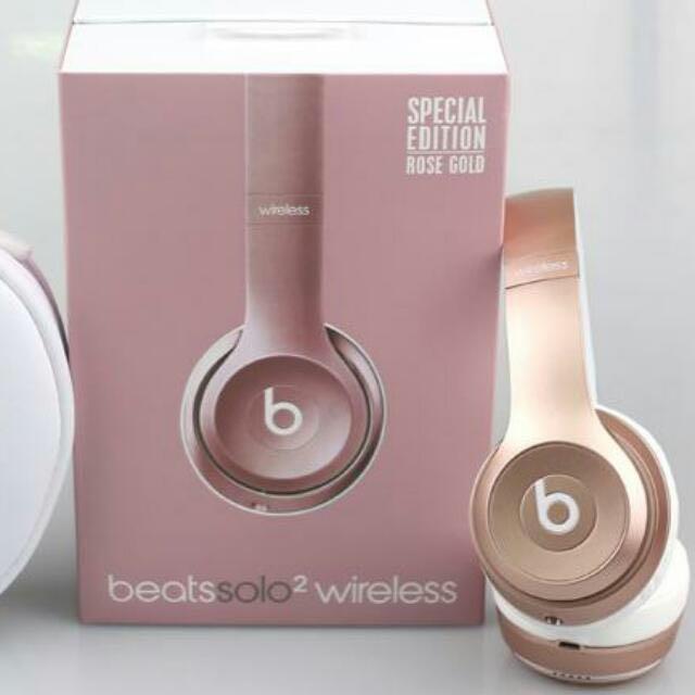 beats by dre solo 2 wireless headphones rose gold