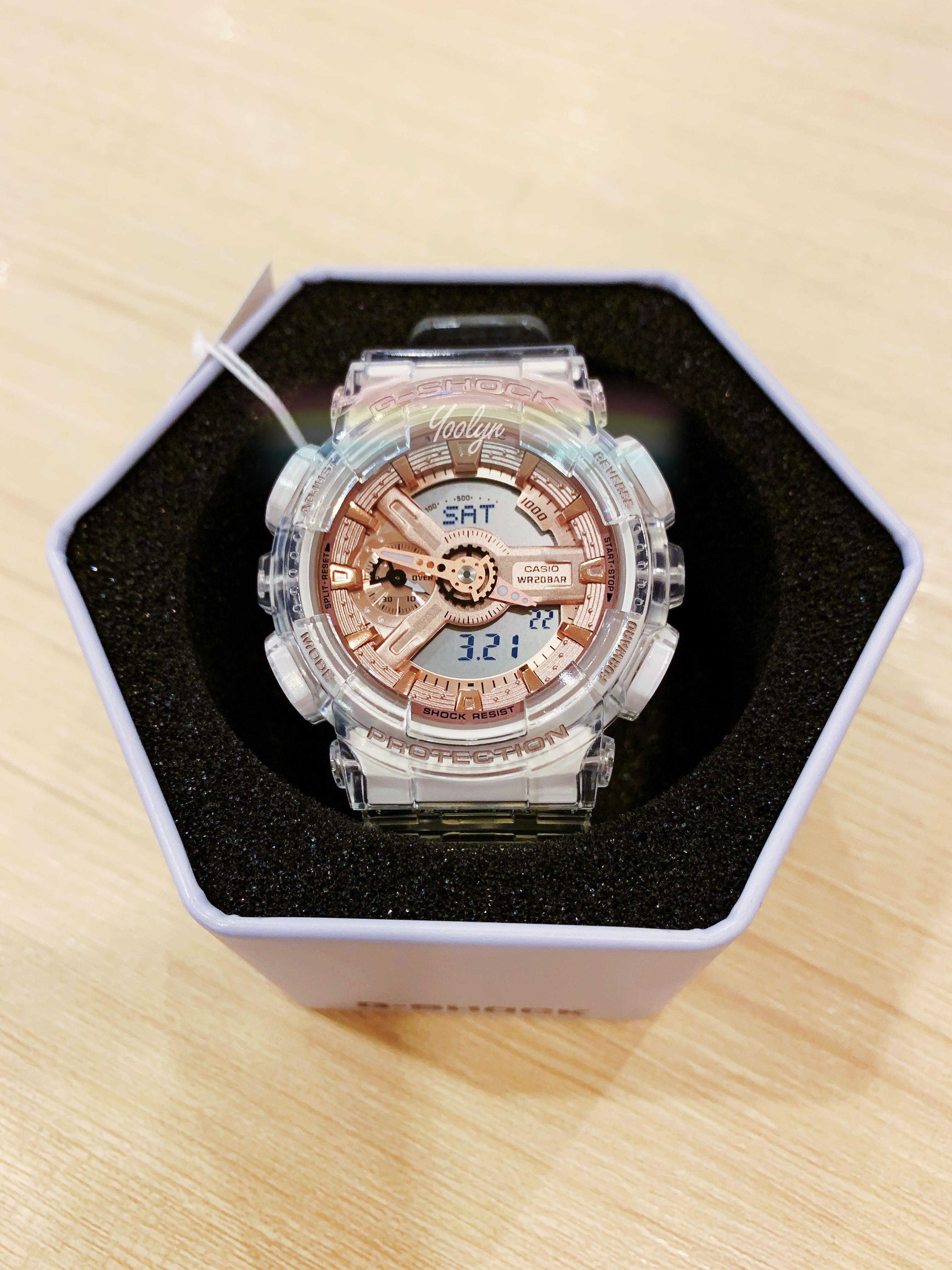 Cheapest on Carousell G Shock Limited Edition Rose Gold Transparent Women Watch GMA S110SR 7ADR
