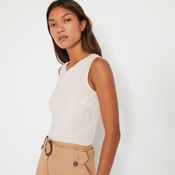 warehouse satin tipped shell top