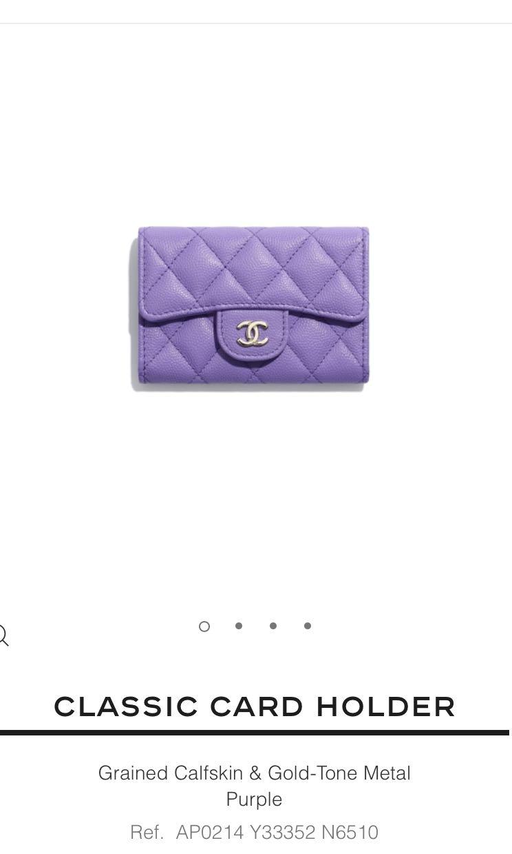Chanel 20s purple flap cardholder, Luxury, Bags & Wallets on Carousell