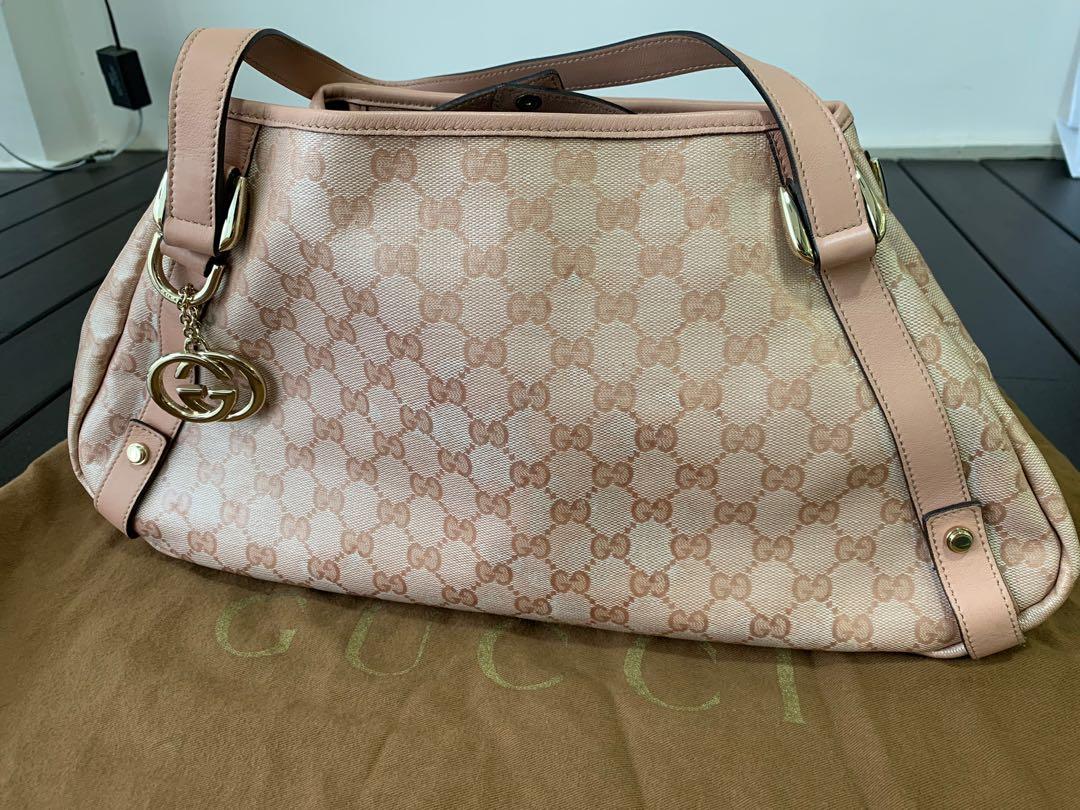 gucci pink canvas bag